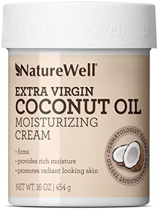 NATUREWELL Extra Virgin Coconut Oil Moisturizing Cream for Face and Body, Lightweight, Intense Hy... | Amazon (US)