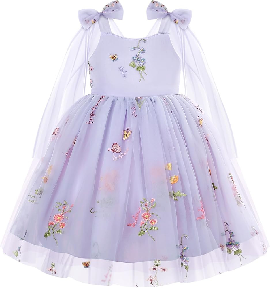 Toddler Girl Dress Flower Tulle Fairy Dress Summer Smocked Dresses for Little Girls Birthday Wedd... | Amazon (US)