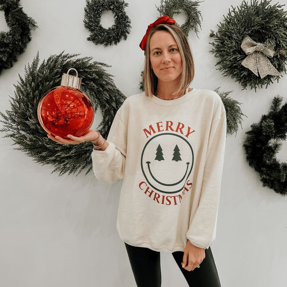 Smiley Face Christmas Corded Crew | Mountain Moverz