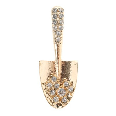 Unique Bargains Alloy Steel Brooches 1 Pc Gold Tone Shovel | Target