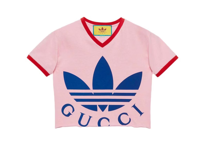 Gucci x adidas Cropped T-Shirt Pink | StockX