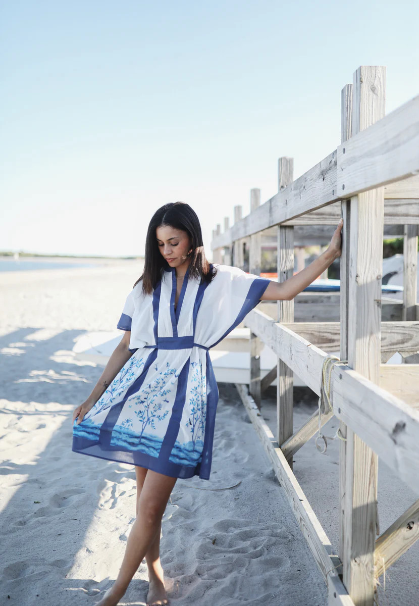 Mini Caftan Blue Trees - Danika Herrick x NAVYBLEU | navyBLEU LLC