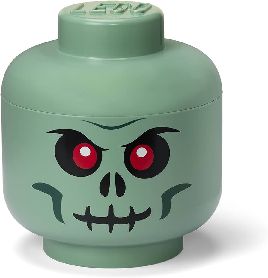 LEGO Iconic Storage Head Large, Stackable Storage Box, 8,5 L, Sand Green, Green Skeleton… | Amazon (US)