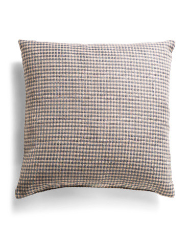 Made In Usa 22x22 Hodge Riverbank Gingham Checks Feather Fill Pillow | TJ Maxx