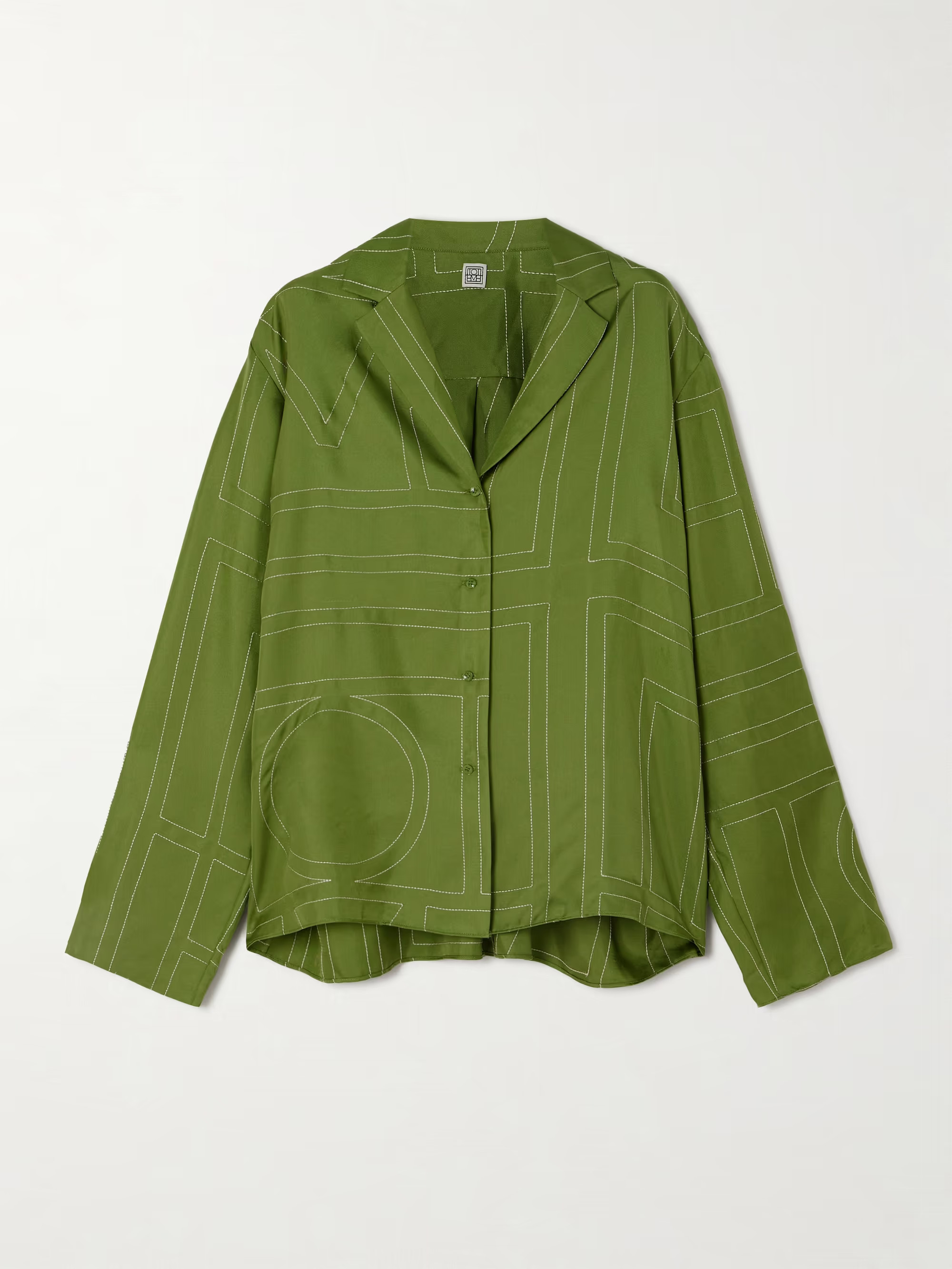 Embroidered silk-twill shirt | NET-A-PORTER (UK & EU)