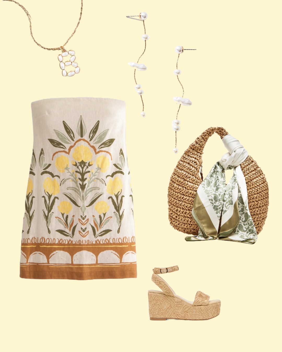 The ultimate effortless summer outfit! This flowy summer dress is perfect for brunch, vacation, or a sunny stroll. I paired it with woven wedges and a straw bag accented with a printed scarf for that elevated, coastal feel. Finished it off with gold jewelry and pearl accents for a touch of elegance. Save this look for your next warm-weather day! #SummerStyle #VacationOutfit #WovenAccessories #PearlJewelry #LTKsummer #LTKfashion #CoastalGranddaughter #BrunchOutfit #EffortlessStyle #OOTD #SummerDressStyle

 

 #LTKSeasonal #LTKPetite #LTKStyleTip