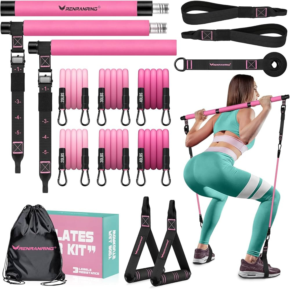 Pilates Bar Kit with Resistance Bands, Multifunctional Pilates Bar for Women & Men with Heavy-Dut... | Amazon (US)