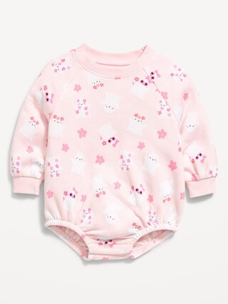 Printed Long-Sleeve Fleece Bodysuit for Baby | Old Navy (US)