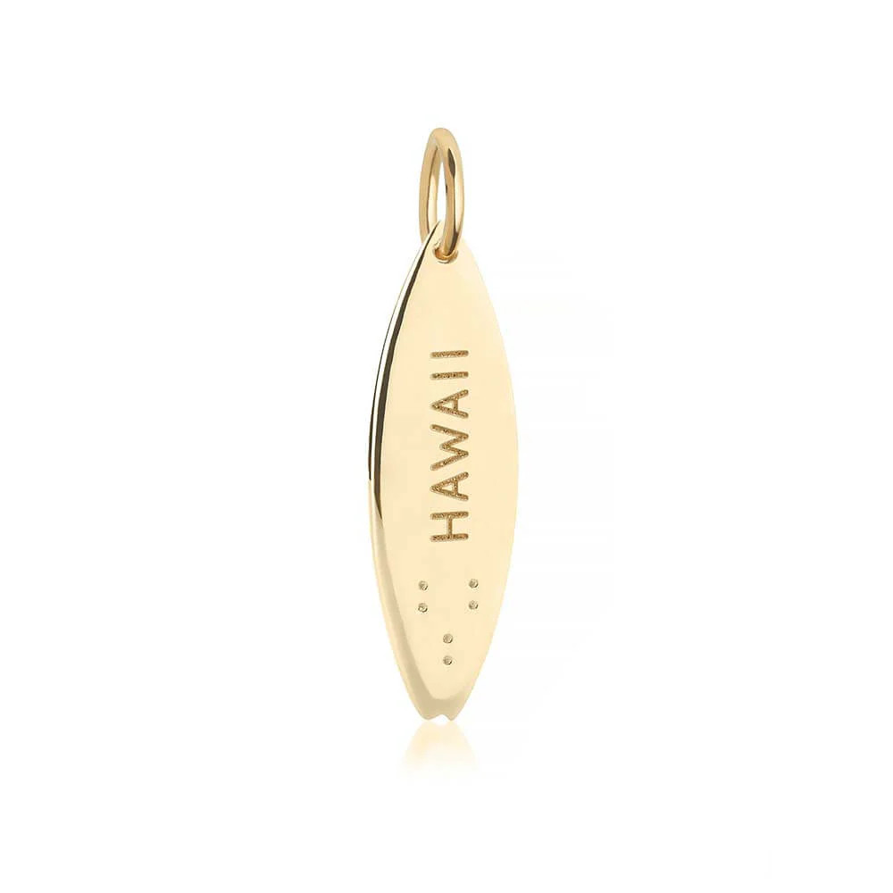 Surfboard Charm Hawaii Gold | Jet Set Candy (US)