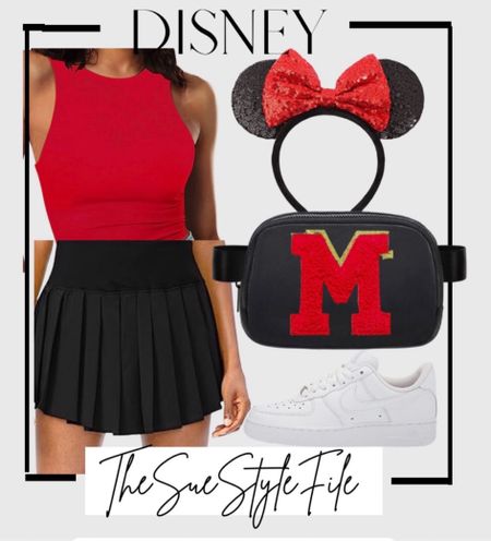 Disney outfit. Vacation outfit. Dress. Resort wear. Spring fashion. Belt bag. Athleisure. Mickey Mouse outfit. 

#LTKmidsize #LTKsalealert
