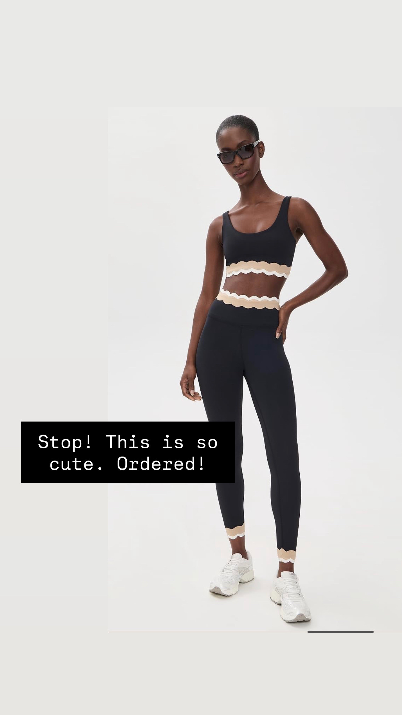 I truly feel more motivated to workout when wearing a cute active set! I love this one with the neutral squiggly hem! This is so different!

Loverly Grey, Shopbop, activewear, active set, athleisure 

 #LTKActive