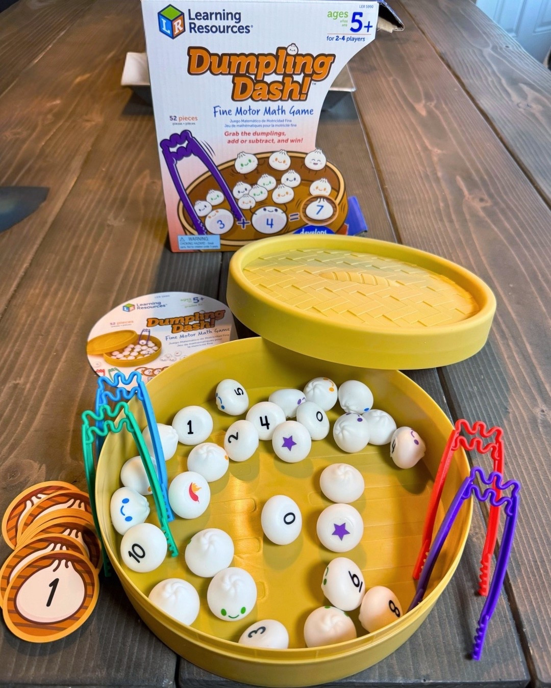 This hands on math game is a big hit with kids. Dumpling Dash helps practice addition, subtraction, and number recognition while building fine motor skills using the grabbers to pick up the dumplings. Learning through play always keeps kids more engaged, and this one feels like a game instead of math practice.

Linked here if you want to add a fun learning game to your home or classroom.

#learningthroughplay
#educationalgames
#teacherfinds

#LTKKids #LTKmomlife