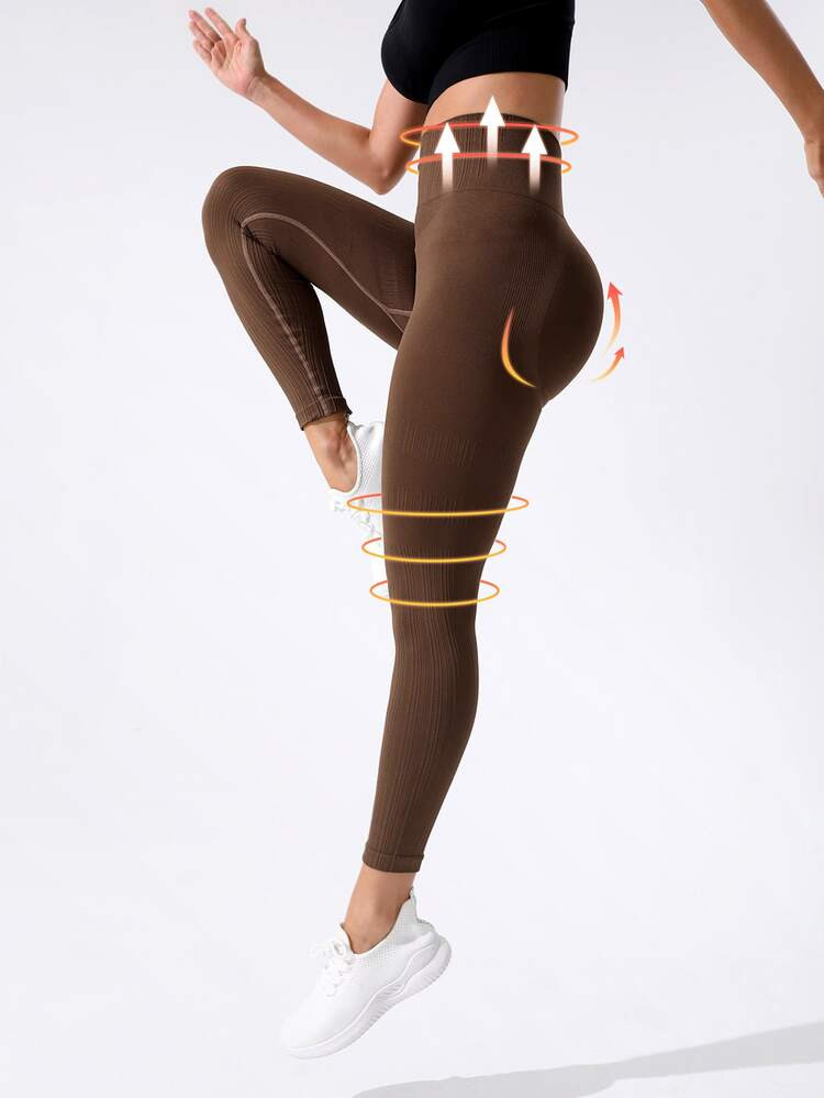 SHEIN Leisure Scrunch Butt Wideband Waist Sports Leggings | SHEIN