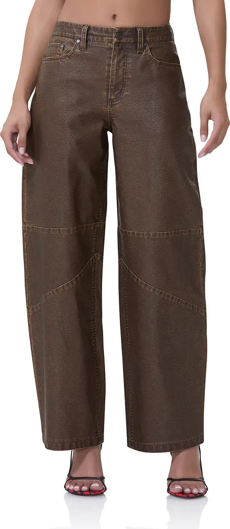 AFRM Ajax Faux Leather Barrel Leg Pants | Nordstromrack | Nordstrom Rack