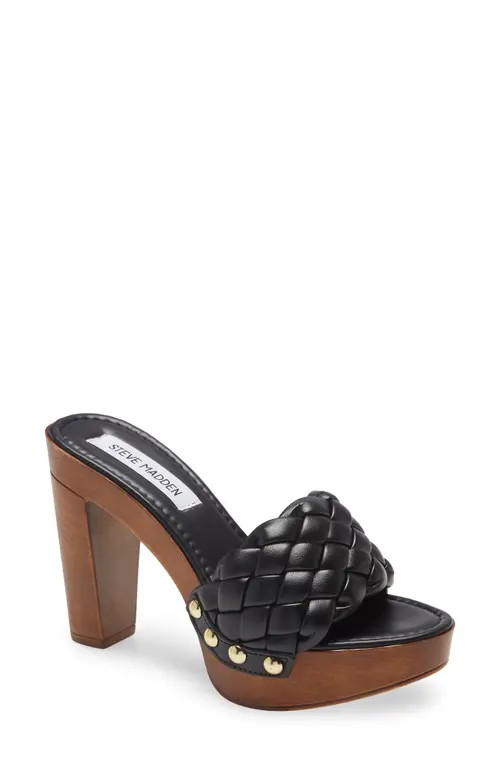 Steve Madden Kashtyn Woven Sandal in Black at Nordstrom, Size 8 | Nordstrom