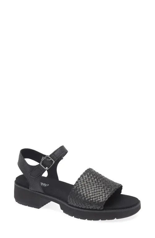Munro Conner Ankle Strap Platform Sandal in Black Woven Combo at Nordstrom, Size 11 | Nordstrom
