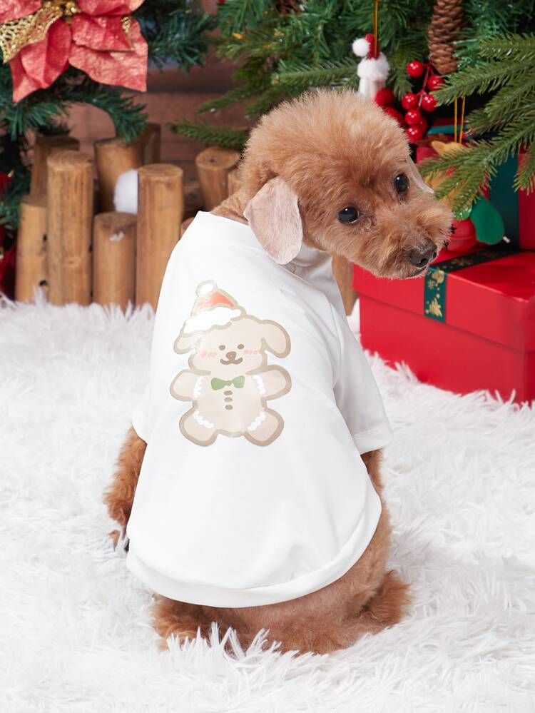 Christmas Dog Print Pet Tee | SHEIN