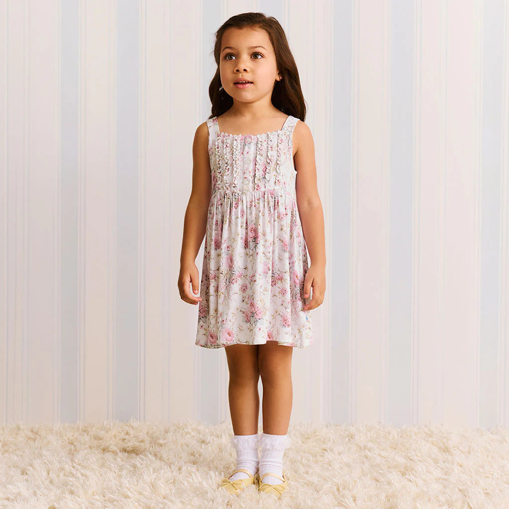 Floral Pink A-line Roberta Babydoll Dress | Posh Peanut\u00ae | Posh Peanut