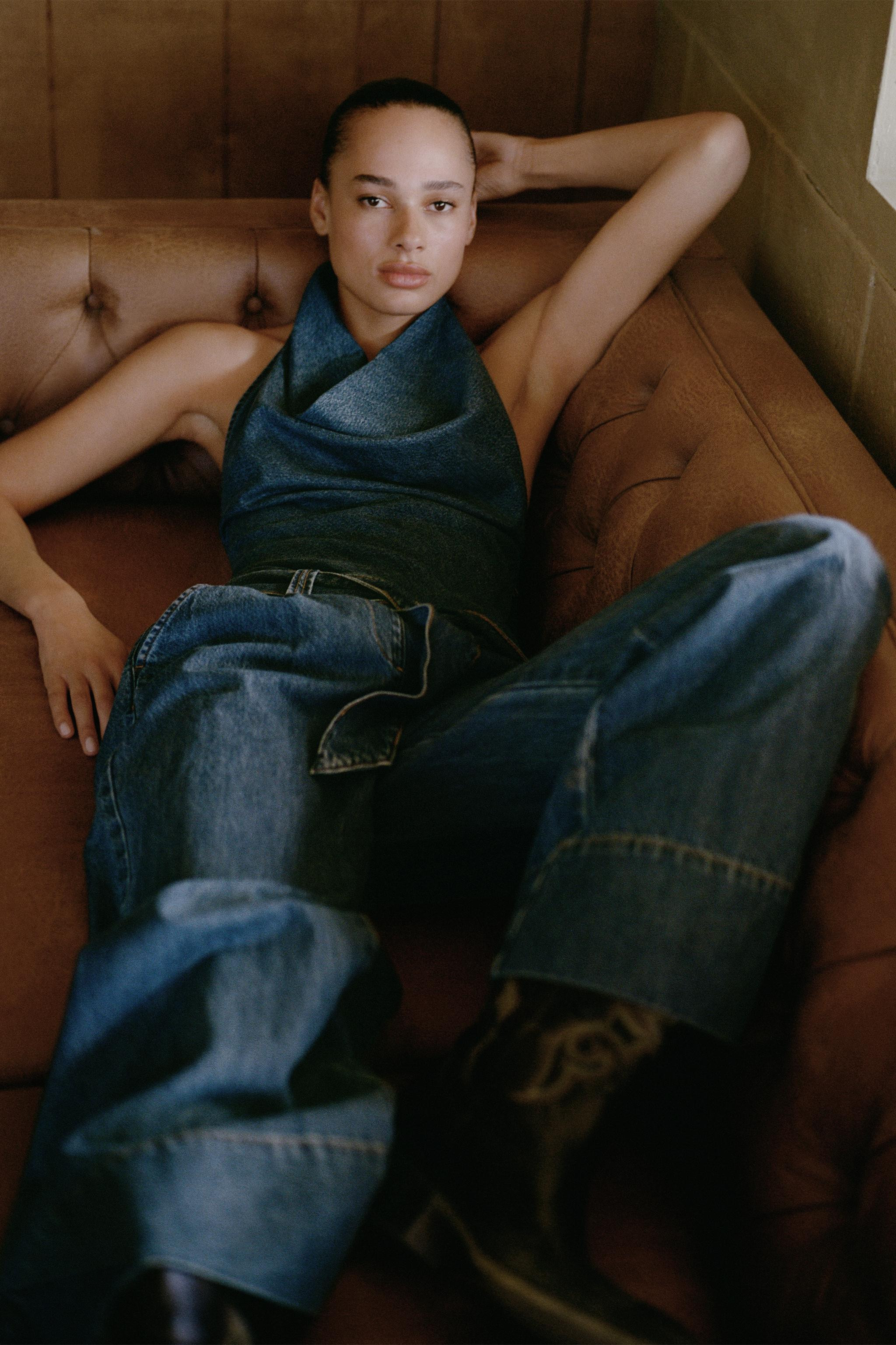 Z1975 HALTER DENIM JUMPSUIT WITH BELT | Zara UK