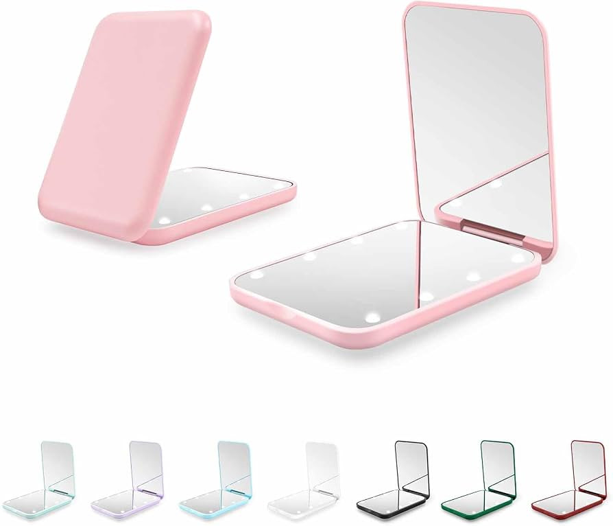 Kakuje Compact Mirror, 1X/3X Magnification LED Pocket Mirror with Nternal BIattery, Mini Mirror f... | Amazon (US)