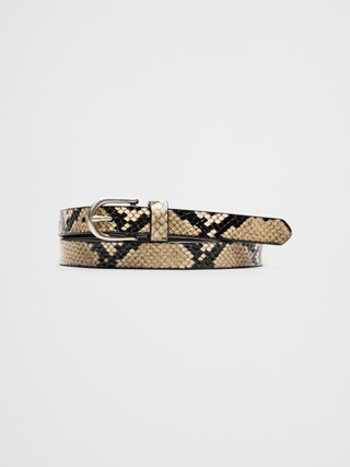 Leather Snake Print Skinny Belt | Banana Republic Factory