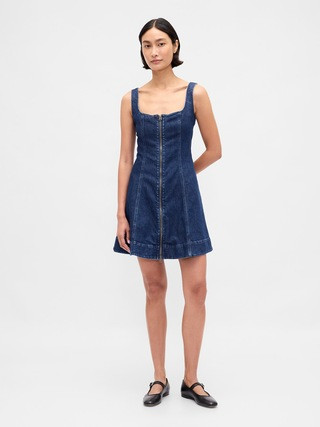 Denim Zip-Front Mini Dress | Gap (US)