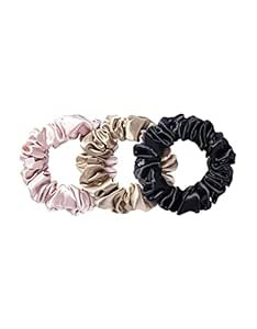 Slip Silk Large Scrunchies in Black, Pink, and Caramel - 100% Pure 22 Momme Mulberry Silk Scrunch... | Amazon (US)