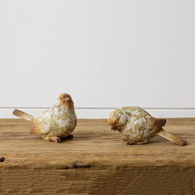 Weathered Decorative Bird Set of 2 | Antique Farm House