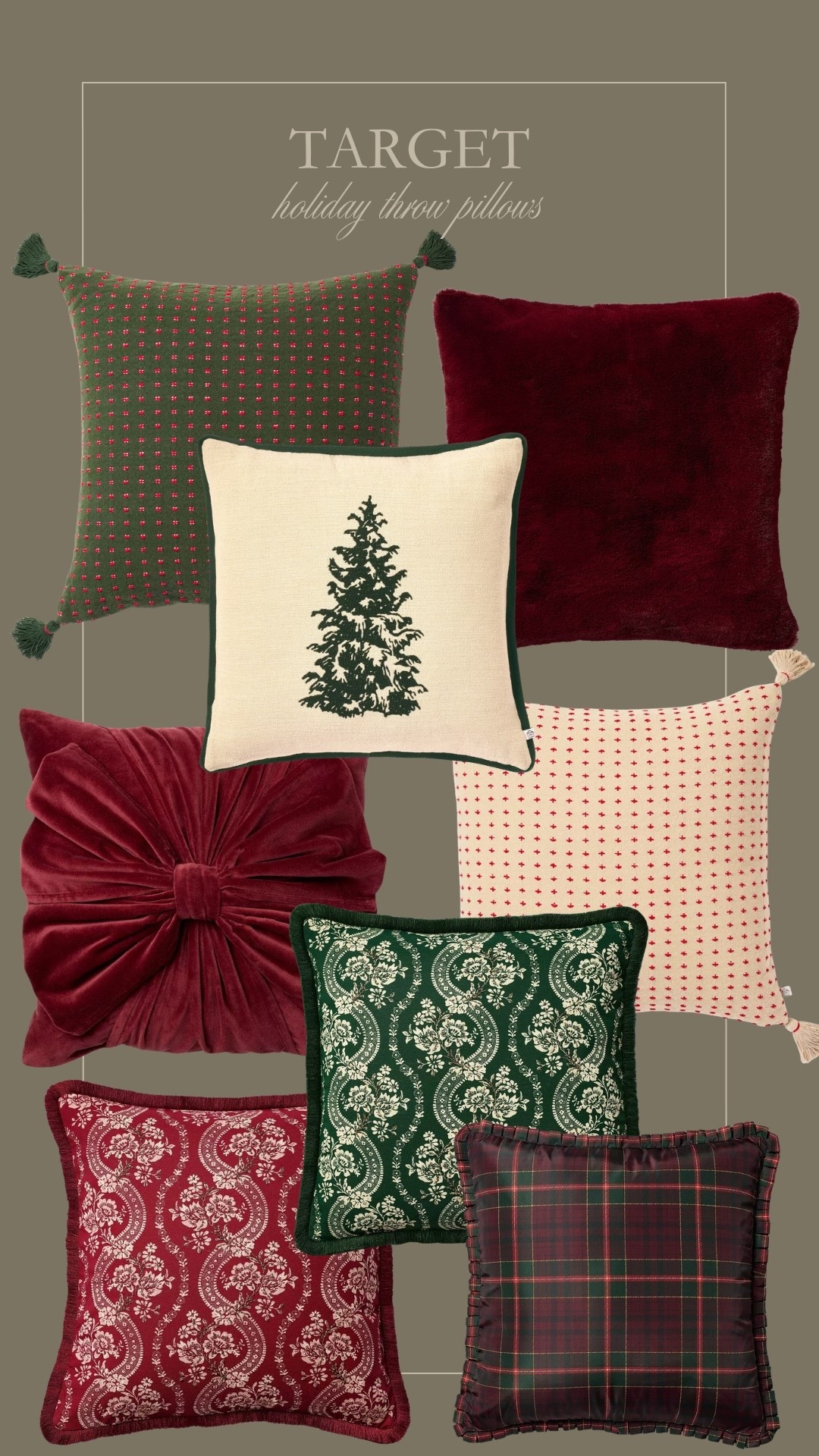 Holiday throw pillows from Target ✨ Cozy, festive, and curated. ❤️