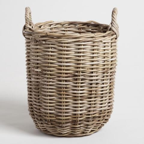 Medium Natural Kubu Celeste Tote Basket | World Market