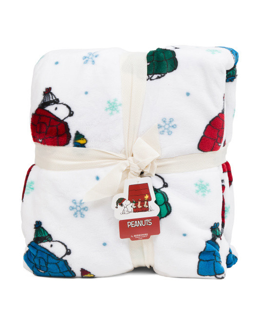 Snoopy's Winter Puffer Blanket | TJ Maxx