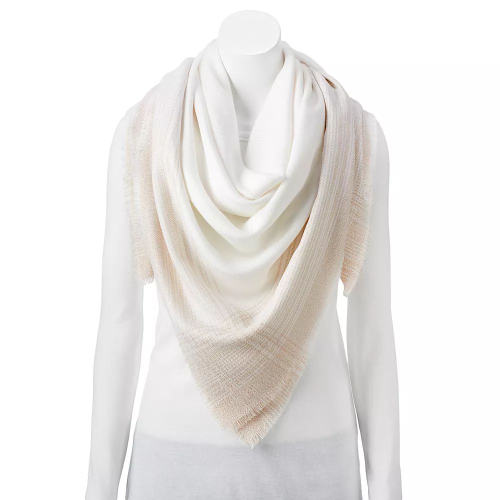 Women's LC Lauren Conrad Lurex Border Square Scarf | Kohl's