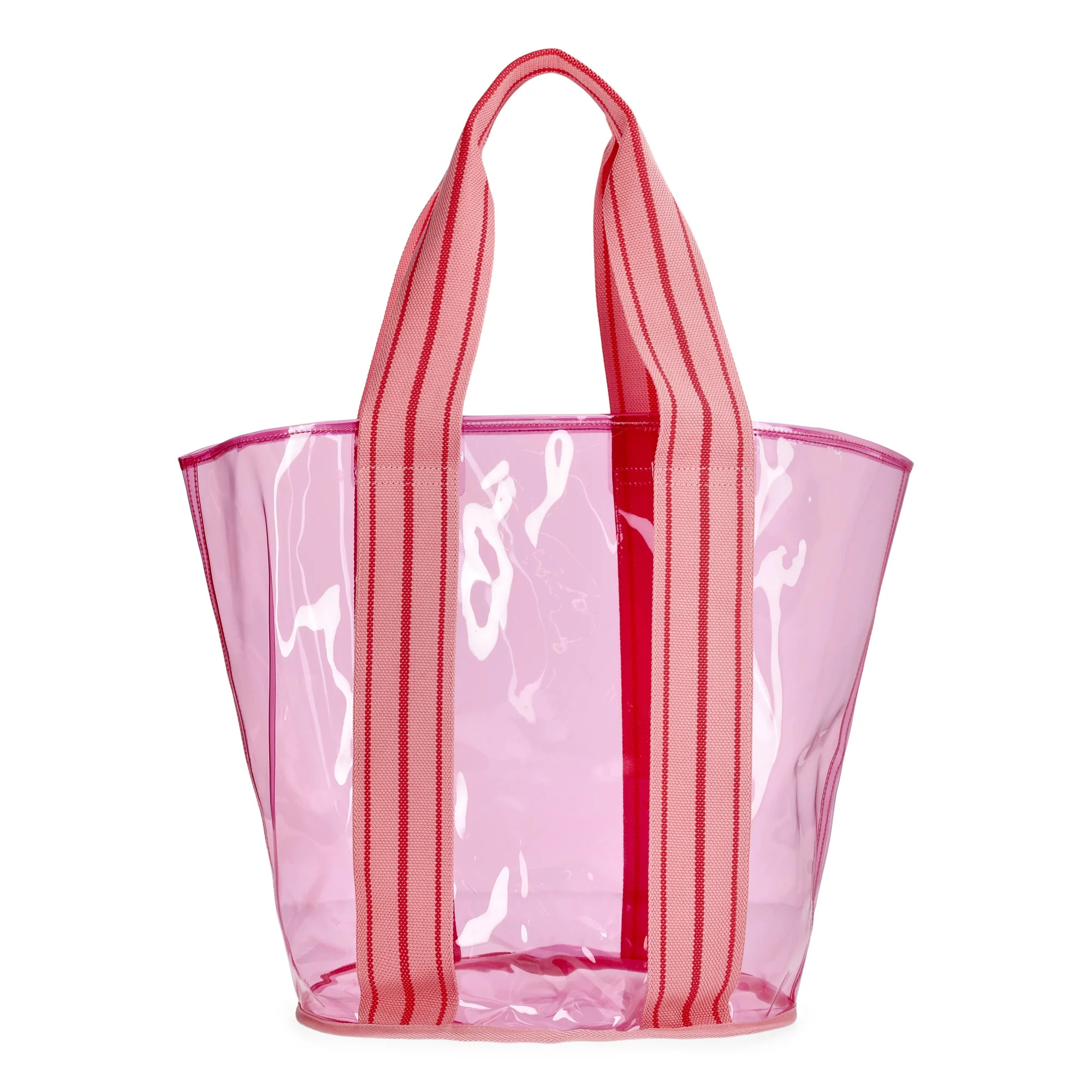 No Boundaries Women's Clear Beach Tote, Pink | Walmart (US)