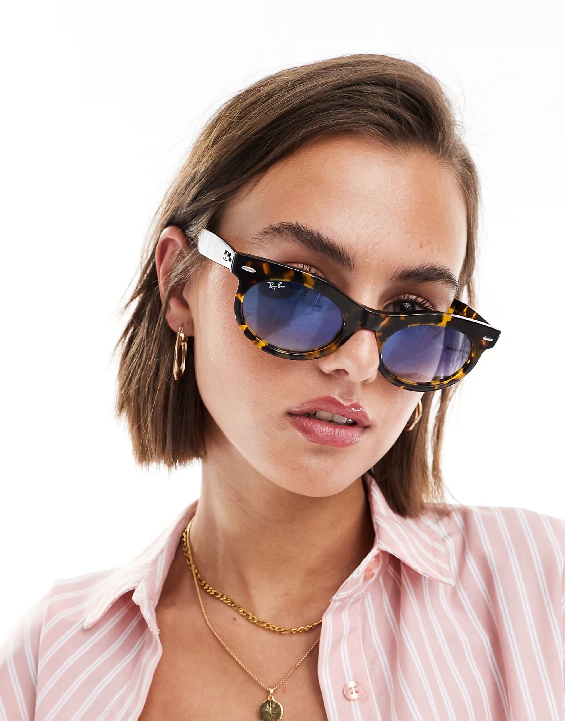 Ray-Ban wayfarer oval sunglasses in light tortoiseshell | ASOS | ASOS (Global)