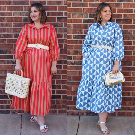 Curvy spring wedding guest dresses from Anthropologie! Wearing XL in the Bettina shirt dress. Would also be great graduation dress or shower guest dress options. 

#LTKover40 #LTKwedding #LTKplussize