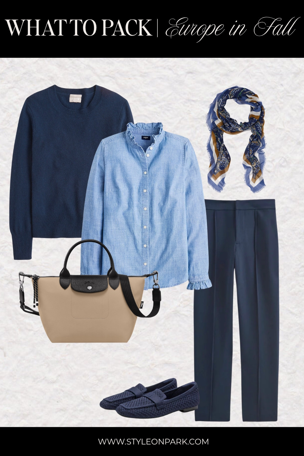 What to Pack | What to Wear This Fall: cashmere sweater, ruffle trim blouse, pull-on ponte pants, loafer, tote, and scarf

#LTKootd #LTKWorkwear #LTKTravel