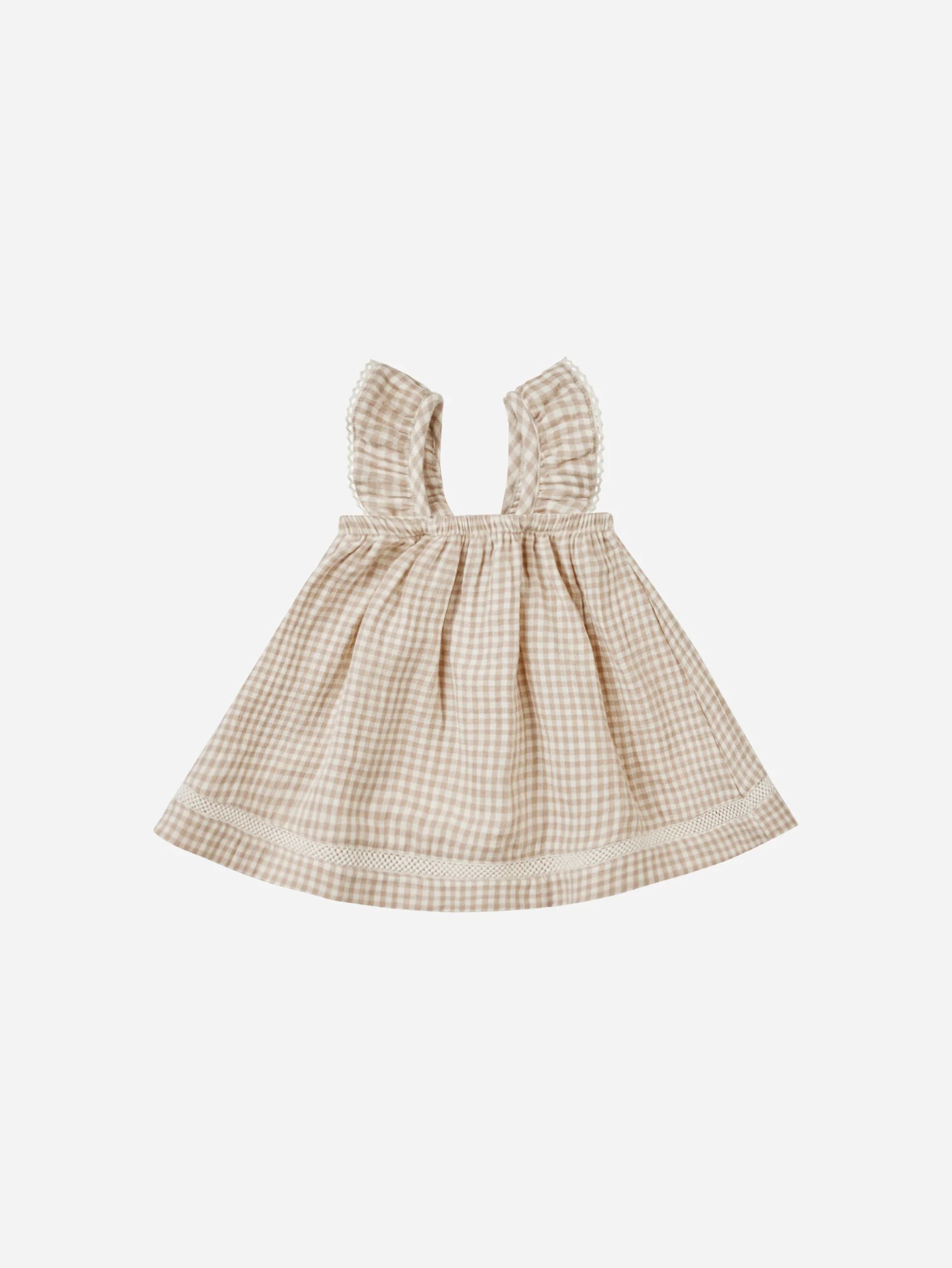 Ruffle Tank Dress || Oat Gingham | Rylee + Cru