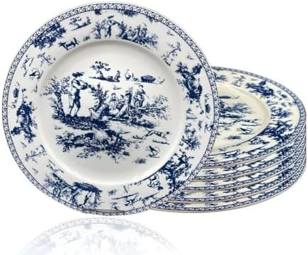 Amazon.com | W&S CLASSICS Classic French Luxury Round Dinner Plates | 10.5 Inches Colorful Cerami... | Amazon (US)