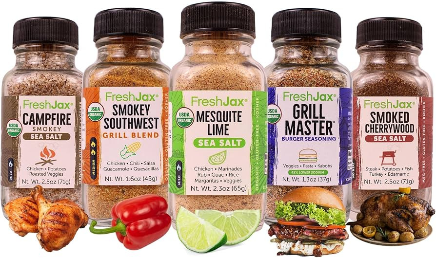 FreshJax Smoked Seasoning Gift Set | Pack of 5 Organic Smoked Spices | Grilling Gifts for Men, Da... | Amazon (US)