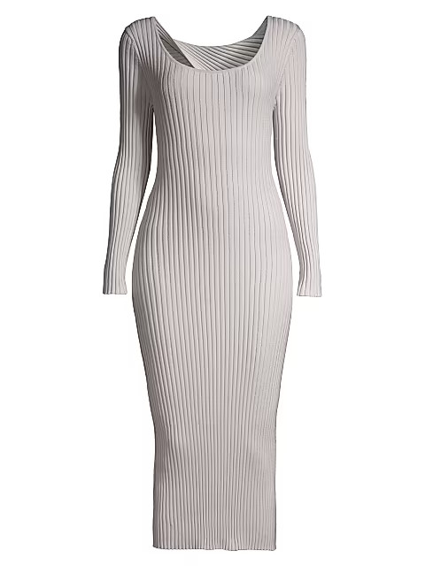 Twist Back Rib-Knit Dress | Saks Fifth Avenue