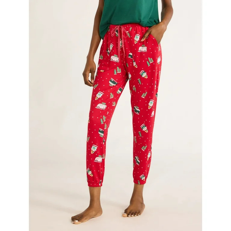 Joyspun Women's Hacci Knit Jogger Sleep Pants, 29” Inseam, Sizes XS to 3X | Walmart (US)
