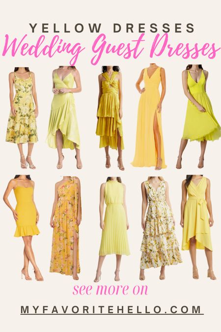 Yellow dress, yellow dresses, yellow wedding guest dress, yellow cocktail dress 

#LTKMidsize #LTKOver40 #LTKWedding