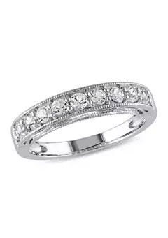Belk & Co. 4/5 ct. t.w. Lab Created White Sapphire Anniversary Band in Sterling Silver | Belk