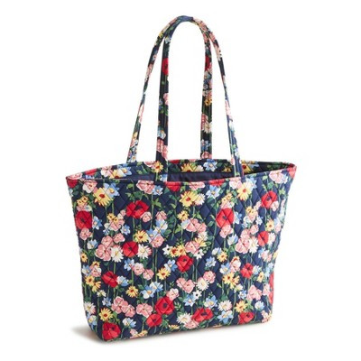 Vera Bradley Poppy Meadow East West Tote Bag - Navy Blue | Target