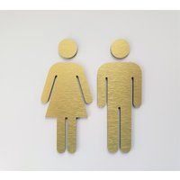 Male Female Bathroom Figures - Set Of 2. Restroom Door Sign. Metal Restroom People. Men Women Toilet | Etsy (US)