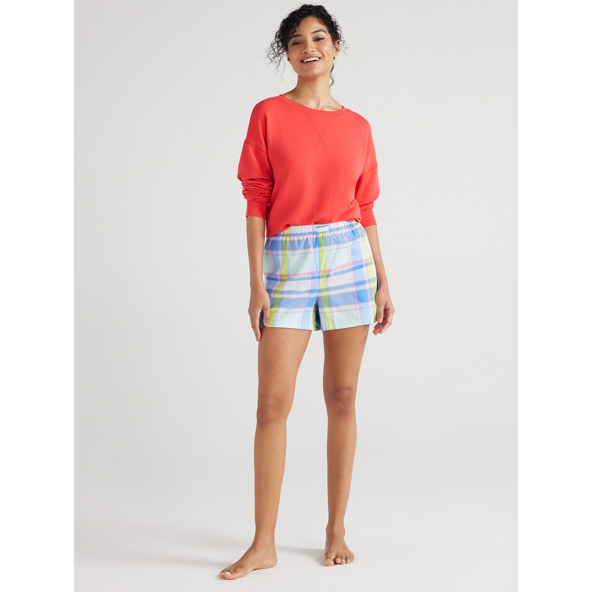 Joyspun Women's Woven Pajama Boxer Shorts, Sizes XS to 3X | Walmart (US)