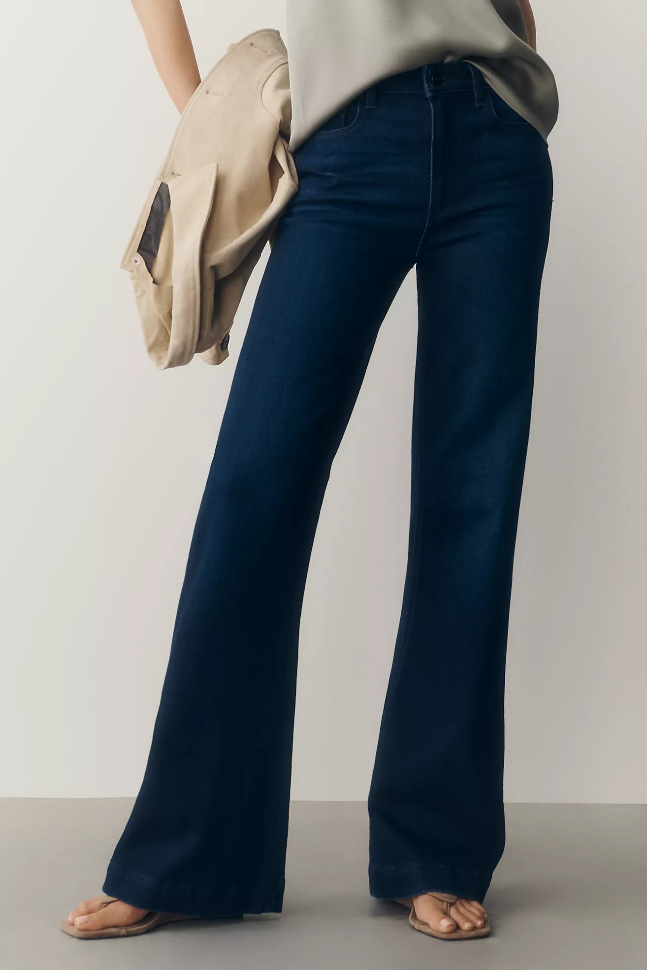 PAIGE Leenah 32" Mid-Rise Flared Jeans | Anthropologie (US)