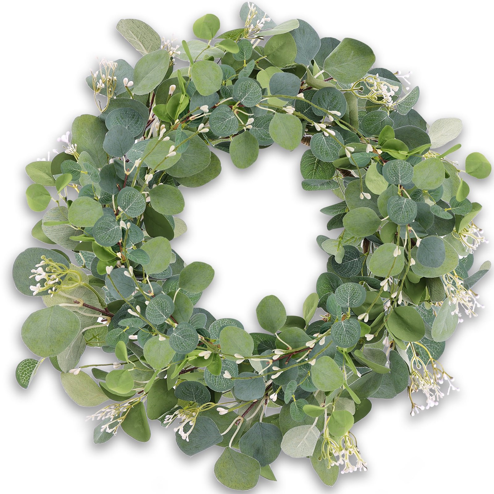 Fabulas Eucalyptus Wreath Spring Wreaths for Front Door, 20 Inch Artificial Summer Green Door Wre... | Walmart (US)