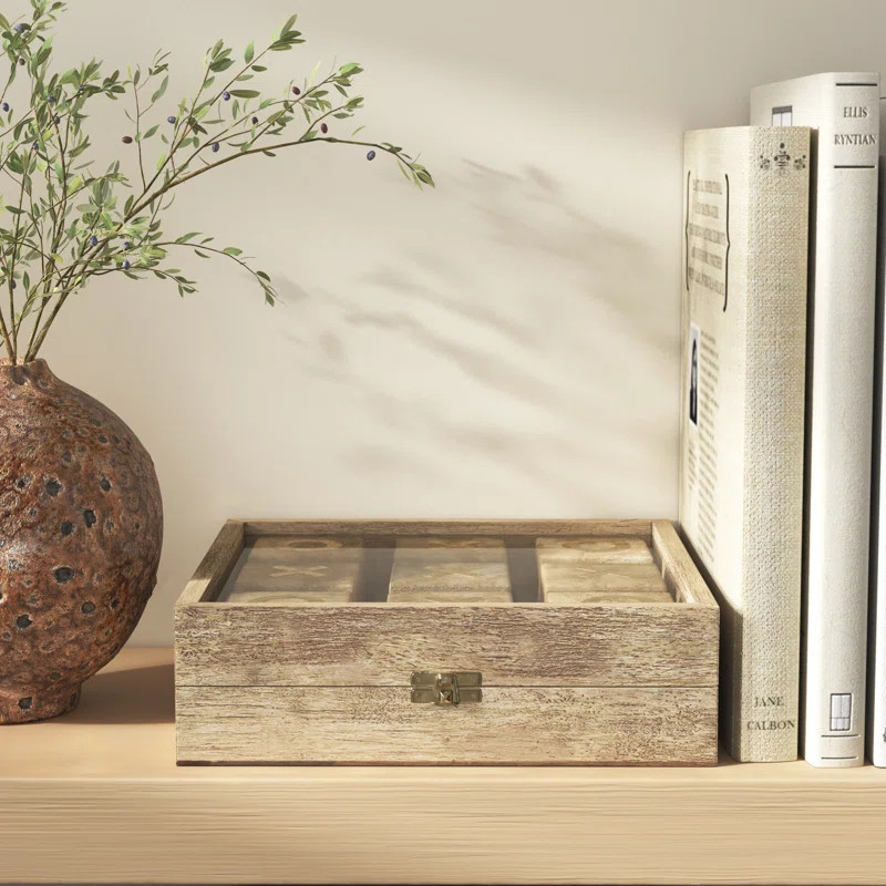 Ackland Wooden Tic Tac Toe Game in Case - 10" x 10" Natural Brown Decorative Tic Tac Toe for Deco... | Joss & Main