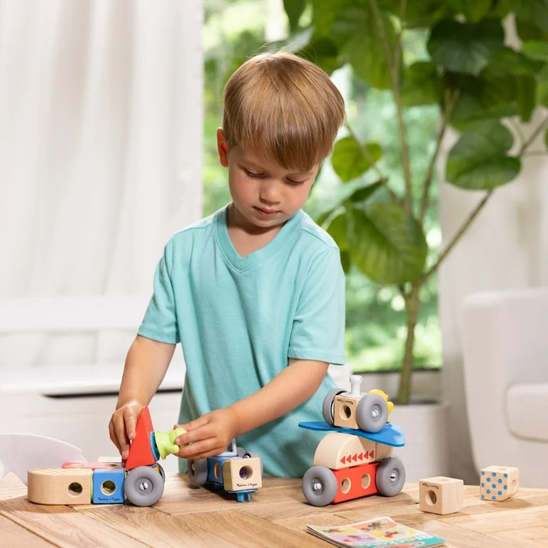 Melissa & Doug Blockables™ Vehicles Snap and Play, Mix and Match Connectable Wooden Building Bl... | Walmart (US)